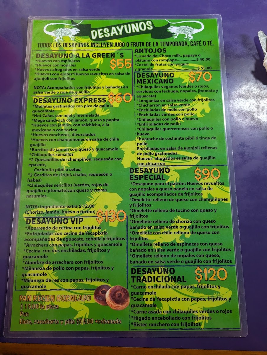 Iguanas Green’s Menu - Image 2