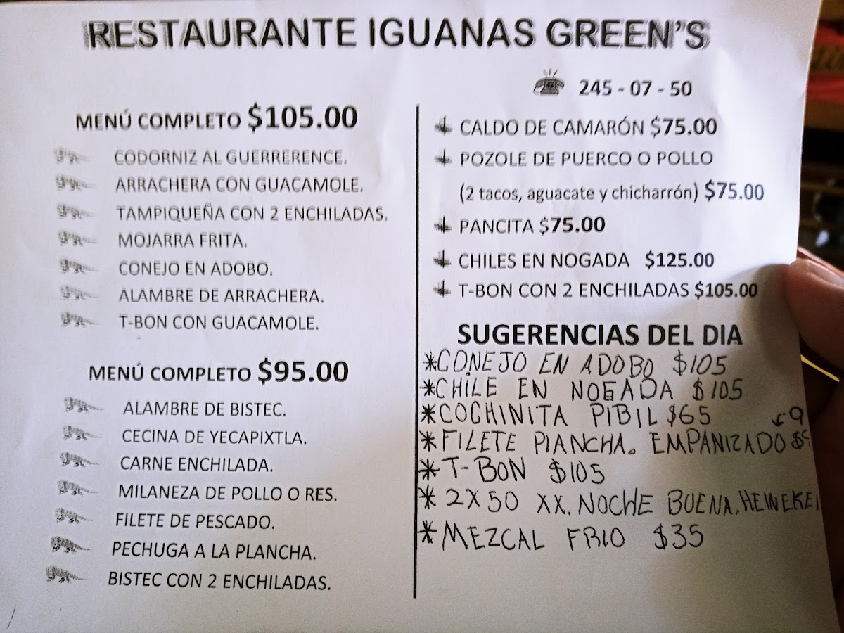 Iguanas Green’s Menu - Image 4